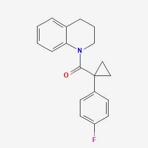 molecular formula C19H18FNO B2513933 1-[1-(4-fluorophenyl)cyclopropanecarbonyl]-1,2,3,4-tetrahydroquinoline CAS No. 1091381-24-6