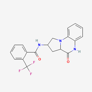 N-(4-oxo-1,2,3,3a,4,5-hexahydropyrrolo[1,2-a]quinoxalin-2-yl)-2-(trifluoromethyl)benzamide