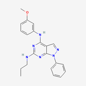 molecular formula C21H22N6O B2513938 N~4~-(3-methoxyphenyl)-1-phenyl-N~6~-propyl-1H-pyrazolo[3,4-d]pyrimidine-4,6-diamine CAS No. 955304-89-9