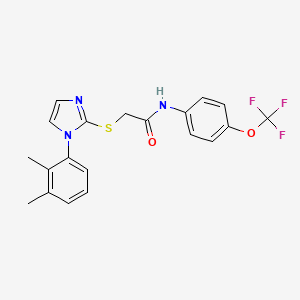 molecular formula C20H18F3N3O2S B2513944 2-[1-(2,3-二甲苯基)咪唑-2-基]硫代基-N-[4-(三氟甲氧基)苯基]乙酰胺 CAS No. 851131-61-8