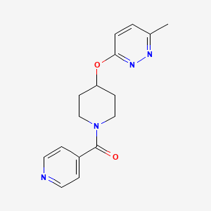 molecular formula C16H18N4O2 B2513945 (4-((6-Methylpyridazin-3-yl)oxy)piperidin-1-yl)(pyridin-4-yl)methanone CAS No. 1797951-93-9
