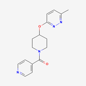 molecular formula C16H18N4O2 B2513945 3-methyl-6-{[1-(pyridine-4-carbonyl)piperidin-4-yl]oxy}pyridazine CAS No. 1797951-93-9