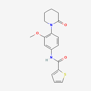 molecular formula C17H18N2O3S B2513946 N-(3-methoxy-4-(2-oxopiperidin-1-yl)phenyl)thiophene-2-carboxamide CAS No. 941918-84-9