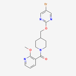 molecular formula C17H19BrN4O3 B2513947 [4-[(5-Bromopyrimidin-2-yl)oxymethyl]piperidin-1-yl]-(2-methoxypyridin-3-yl)methanone CAS No. 2380070-45-9