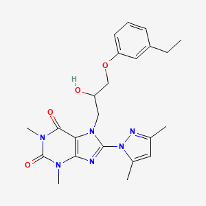 8-(3,5-dimethyl-1H-pyrazol-1-yl)-7-(3-(3-ethylphenoxy)-2-hydroxypropyl)-1,3-dimethyl-1H-purine-2,6(3H,7H)-dione
