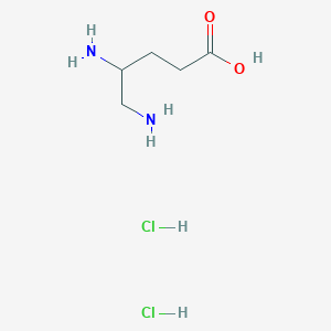 molecular formula C5H14Cl2N2O2 B2513957 4,5-Diaminopentanoic acid dihydrochloride CAS No. 105655-72-9