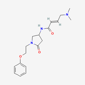 (E)-4-(Dimethylamino)-N-[5-oxo-1-(2-phenoxyethyl)pyrrolidin-3-yl]but-2-enamide