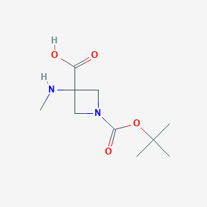 molecular formula C10H18N2O4 B2513971 1-(tert-Butoxycarbonyl)-3-(methylamino)azetidine-3-carboxylic acid CAS No. 1936671-99-6