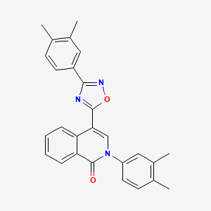 molecular formula C27H23N3O2 B2513976 2-(3,4-dimethylphenyl)-4-[3-(3,4-dimethylphenyl)-1,2,4-oxadiazol-5-yl]isoquinolin-1(2H)-one CAS No. 1326900-95-1