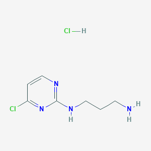 molecular formula C7H12Cl2N4 B2513981 N1-(4-chloropyrimidin-2-yl)propane-1,3-diamine hydrochloride CAS No. 1431960-90-5