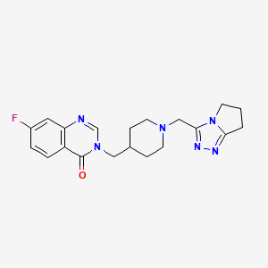 molecular formula C20H23FN6O B2513989 7-fluoro-3-{[1-({5H,6H,7H-pyrrolo[2,1-c][1,2,4]triazol-3-yl}methyl)piperidin-4-yl]methyl}-3,4-dihydroquinazolin-4-one CAS No. 2415552-33-7