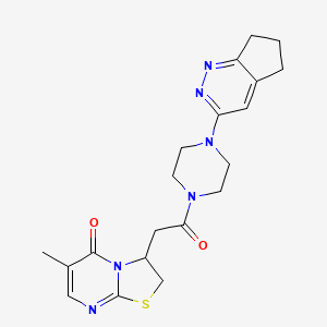 3-(2-(4-(6,7-dihydro-5H-cyclopenta[c]pyridazin-3-yl)piperazin-1-yl)-2-oxoethyl)-6-methyl-2H-thiazolo[3,2-a]pyrimidin-5(3H)-one