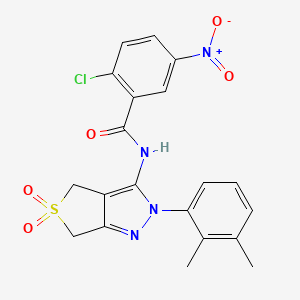 molecular formula C20H17ClN4O5S B2513992 2-氯-N-(2-(2,3-二甲基苯基)-5,5-二氧化-4,6-二氢-2H-噻吩并[3,4-c]吡唑-3-基)-5-硝基苯甲酰胺 CAS No. 450338-91-7