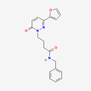 molecular formula C19H19N3O3 B2513995 N-苄基-4-(3-(呋喃-2-基)-6-氧代吡啶嗪-1(6H)-基)丁酰胺 CAS No. 1021105-83-8