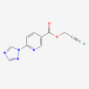 molecular formula C11H8N4O2 B2513996 2-propynyl 6-(1H-1,2,4-triazol-1-yl)nicotinate CAS No. 400080-47-9