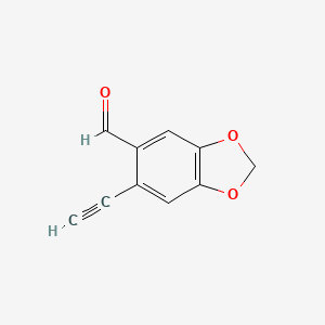 molecular formula C10H6O3 B2513999 6-Ethynyl-1,3-benzodioxole-5-carbaldehyde CAS No. 151692-56-7