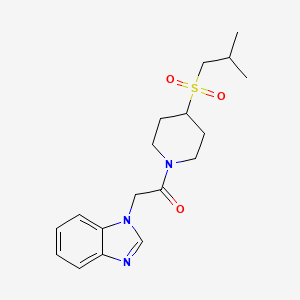 molecular formula C18H25N3O3S B2514002 2-(1H-benzo[d]imidazol-1-yl)-1-(4-(isobutylsulfonyl)piperidin-1-yl)ethanone CAS No. 1797687-69-4