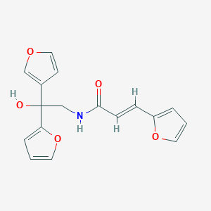 molecular formula C17H15NO5 B2514003 (E)-3-(furan-2-yl)-N-(2-(furan-2-yl)-2-(furan-3-yl)-2-hydroxyethyl)acrylamide CAS No. 2034997-15-2