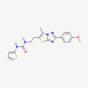 molecular formula C19H19N5O2S2 B2514016 1-(2-(2-(4-Methoxyphenyl)-6-methylthiazolo[3,2-b][1,2,4]triazol-5-yl)ethyl)-3-(thiophen-2-yl)urea CAS No. 1211223-80-1