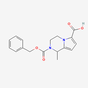 molecular formula C17H18N2O4 B2514028 2-[(benzyloxy)carbonyl]-1-methyl-1H,2H,3H,4H-pyrrolo[1,2-a]pyrazine-6-carboxylic acid CAS No. 1119261-11-8