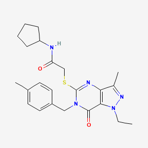 N-cyclopentyl-2-((1-ethyl-3-methyl-6-(4-methylbenzyl)-7-oxo-6,7-dihydro-1H-pyrazolo[4,3-d]pyrimidin-5-yl)thio)acetamide