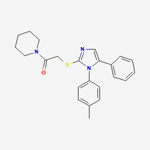 molecular formula C23H25N3OS B2514036 2-((5-phenyl-1-(p-tolyl)-1H-imidazol-2-yl)thio)-1-(piperidin-1-yl)ethanone CAS No. 1207004-30-5