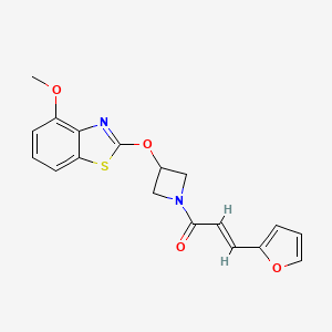 molecular formula C18H16N2O4S B2514038 (E)-3-(furan-2-yl)-1-(3-((4-methoxybenzo[d]thiazol-2-yl)oxy)azetidin-1-yl)prop-2-en-1-one CAS No. 1421588-98-8