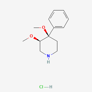 molecular formula C13H20ClNO2 B2514043 (3R,4R)-3,4-Dimethoxy-4-phenylpiperidine hydrochloride CAS No. 923948-73-6