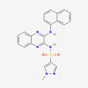 molecular formula C22H18N6O2S B2514045 1-methyl-N-(3-(naphthalen-1-ylamino)quinoxalin-2-yl)-1H-pyrazole-4-sulfonamide CAS No. 1798640-00-2