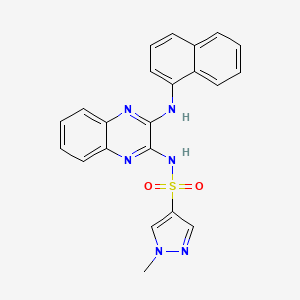 molecular formula C22H18N6O2S B2514045 1-甲基-N-(3-(萘-1-基氨基)喹喔啉-2-基)-1H-吡唑-4-磺酰胺 CAS No. 1798640-00-2