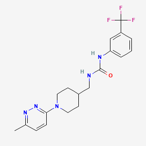 molecular formula C19H22F3N5O B2514046 1-((1-(6-Methylpyridazin-3-yl)piperidin-4-yl)methyl)-3-(3-(trifluoromethyl)phenyl)urea CAS No. 1797955-54-4