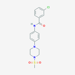 molecular formula C18H20ClN3O3S B251405 3-chloro-N-{4-[4-(methylsulfonyl)piperazin-1-yl]phenyl}benzamide 