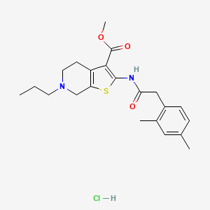 molecular formula C22H29ClN2O3S B2514051 盐酸甲基 2-(2-(2,4-二甲苯基)乙酰氨基)-6-丙基-4,5,6,7-四氢噻吩并[2,3-c]吡啶-3-羧酸酯 CAS No. 1331250-62-4