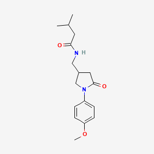molecular formula C17H24N2O3 B2514054 N-((1-(4-甲氧基苯基)-5-氧代吡咯烷-3-基)甲基)-3-甲基丁酰胺 CAS No. 955220-61-8