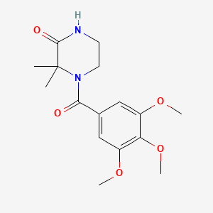 molecular formula C16H22N2O5 B2514058 3,3-Dimethyl-4-(3,4,5-trimethoxybenzoyl)piperazin-2-one CAS No. 941935-34-8