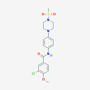 molecular formula C19H22ClN3O4S B251406 3-chloro-4-methoxy-N-{4-[4-(methylsulfonyl)piperazin-1-yl]phenyl}benzamide 