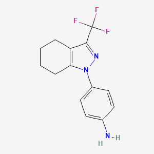 molecular formula C14H14F3N3 B2514061 4-(3-(Trifluoromethyl)-4,5,6,7-tetrahydro-1H-indazol-1-yl)aniline CAS No. 353457-63-3