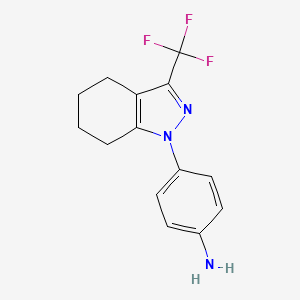 molecular formula C14H14F3N3 B2514061 4-(3-(三氟甲基)-4,5,6,7-四氢-1H-吲唑-1-基)苯胺 CAS No. 353457-63-3