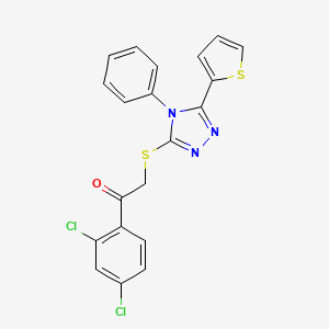 1-(2,4-Dichlorophenyl)-2-[(4-phenyl-5-thiophen-2-yl-1,2,4-triazol-3-yl)sulfanyl]ethanone