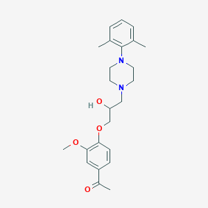 molecular formula C24H32N2O4 B2514071 1-(4-(3-(4-(2,6-Dimethylphenyl)piperazin-1-yl)-2-hydroxypropoxy)-3-methoxyphenyl)ethanone CAS No. 799257-92-4