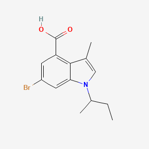 molecular formula C14H16BrNO2 B2514081 6-bromo-1-(sec-butyl)-3-methyl-1H-indole-4-carboxylic acid CAS No. 1346575-54-9
