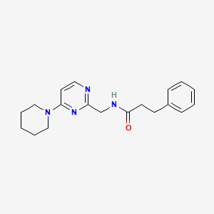 3-phenyl-N-((4-(piperidin-1-yl)pyrimidin-2-yl)methyl)propanamide