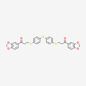 1-(1,3-Benzodioxol-5-yl)-3-({4-[(4-{[3-(1,3-benzodioxol-5-yl)-3-oxopropyl]sulfanyl}phenyl)sulfanyl]phenyl}sulfanyl)-1-propanone