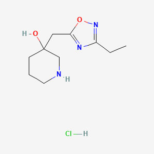 3-[(3-Ethyl-1,2,4-oxadiazol-5-yl)methyl]piperidin-3-ol;hydrochloride