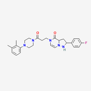 molecular formula C27H28FN5O2 B2514098 5-{3-[4-(2,3-二甲苯基)哌嗪-1-基]-3-氧代丙基}-2-(4-氟苯基)-4H,5H-吡唑并[1,5-a]吡嗪-4-酮 CAS No. 1326825-11-9