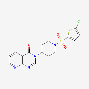 molecular formula C16H15ClN4O3S2 B2514099 3-(1-((5-chlorothiophen-2-yl)sulfonyl)piperidin-4-yl)pyrido[2,3-d]pyrimidin-4(3H)-one CAS No. 2034553-64-3