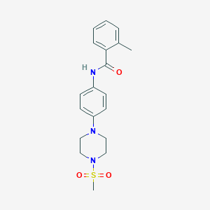 molecular formula C19H23N3O3S B251410 2-methyl-N-{4-[4-(methylsulfonyl)piperazin-1-yl]phenyl}benzamide 