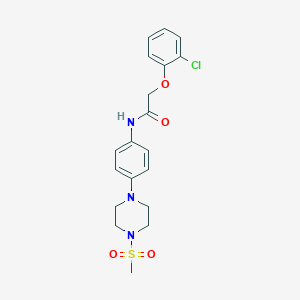 molecular formula C19H22ClN3O4S B251412 2-(2-chlorophenoxy)-N-{4-[4-(methylsulfonyl)-1-piperazinyl]phenyl}acetamide 