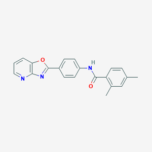 molecular formula C21H17N3O2 B251413 2,4-dimethyl-N-(4-[1,3]oxazolo[4,5-b]pyridin-2-ylphenyl)benzamide 