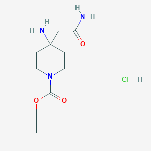 Tert-butyl 4-amino-4-(2-amino-2-oxoethyl)piperidine-1-carboxylate;hydrochloride